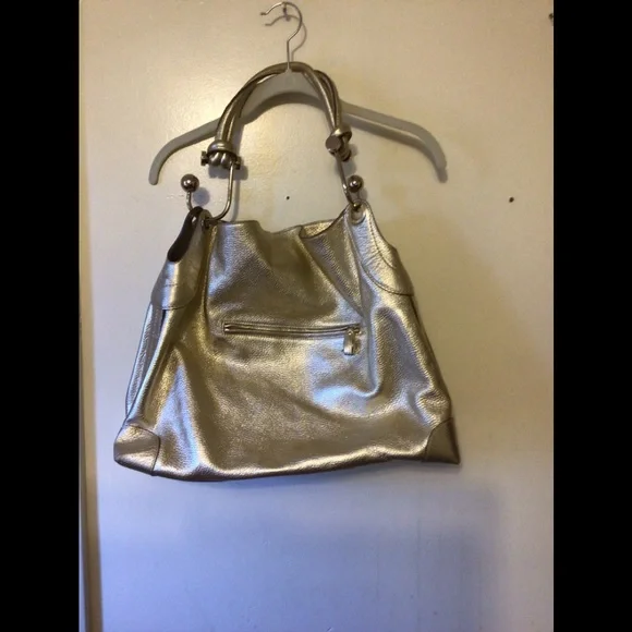 - Anya Hindmarch gold leather handbag with gold accent Sz Extra large rare… - Picture 3 of 12